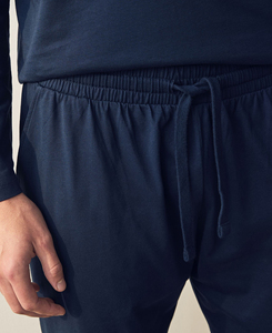Pantalon décontracté pour femme de qualité supérieure, bleu marine, en tricot extensible respirant, couleur unie, taille élastique avec cordon de serrage, toutes saisons, taille basse - Product Image 6