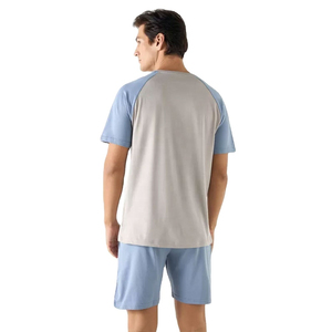 OEM Wholesale Mens Matching Twin <b>Set</b> Customized Mens Two Piece Color Block T-Shirt with Shorts Ideal for Summer and Workout Wear - Product Image 2