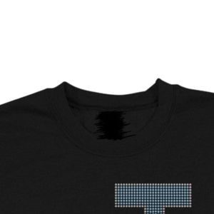 Sweat-shirt noir à col rond avec motif de lettres entrelacées, pull décontracté à manches longues pour un style streetwear quotidien - Product Image 2