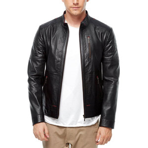 <b>High</b> Quality Custom Made Slim Fit Genuine Lambskin <b>Top</b> Material Fashion Design Wholesale <b>Leather</b> jacket for men - Product Image 1