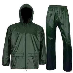 Traje Impermeable con Capucha para Adultos, Verde, Informal, para Campamento al Aire Libre, Ropa Impermeable, Conjunto Impermeable Individual - Product Image 1