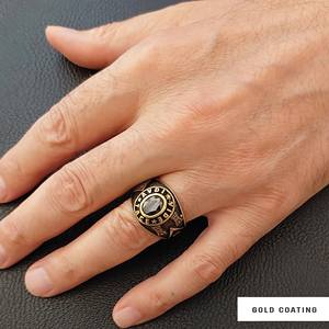 แหวนเมสัน BOJ รุ่น 037 แหวนสั่งทำพิเศษสำหรับทุกเพศ แหวนตราประทับฟรีเมสันแบบปรับแต่งได้ แหวนตราประทับมาสเตอร์เมสันเท็กซัส ฮิปฮอป สีเงิน ราคาประหยัด - Product Image 2