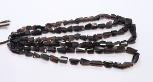 ลูกปัดควอตซ์สโมคกี้ทรงหยดน้ำเจียระไนด้วยเลเซอร์ ขนาด 8-12 มม. ลูกปัดพลอยควอตซ์สโมคกี้ขัดเงา ลูกปัดควอตซ์สโมคกี้ธรรมชาติทรงหยดน้ำ - Product Image 4