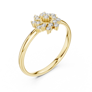 Hermoso anillo giratorio minimalista de diamantes tallados redondos para mujer, de oro amarillo macizo de 14k, para compromiso o aniversario. - Product Image 3