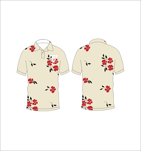 Polo con estampado floral rojo y beige para hombre, informal, de manga corta, a la moda, para verano, para golf - Product Image 6