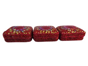 Cajas de Joyería Artesanales Talladas a Mano con Forma Cuadrada, Diseño Étnico con Brillo, Material de Madera y Piedra para Exhibir tus Joyas Favoritas - Product Image 2
