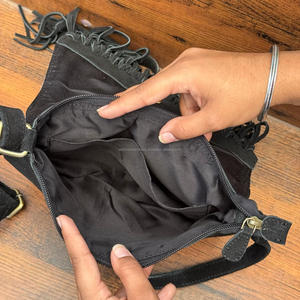 2025 nouveau haute qualité daim cuir frange bandoulière sac à main pour femmes Vintage Boho peau de vache gland petit sac à main sacs à bandoulière - Product Image 6