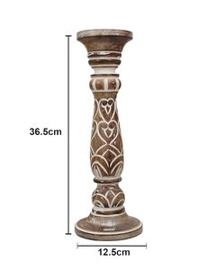 Candelabro de Madera Verde Envejecido Estilo Rústico para Decoración del Hogar - Product Image 1