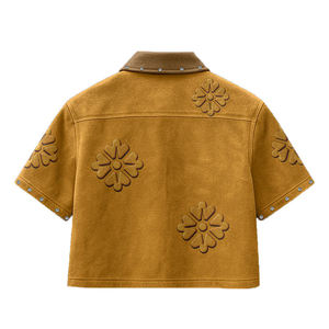 T-shirt de travail en daim personnalisé par le fabricant, sans manches, respirant, écologique, séchage rapide, unisexe, long, 100% coton - Product Image 2