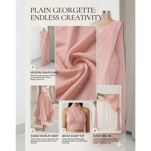 Plus de 100 teintes de tissu georgette uni pour saris, dupattas et tuniques, disponibles pour livraison immédiate à bas prix - Product Image 6