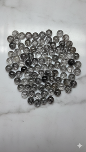 ควอตซ์รูทิเลเต็ดสีดำธรรมชาติ ขนาด 6 มม. ทรงคาโบชอง รูปทรงกลม เงินแท้ 925 สำหรับทำเครื่องประดับ หินลวดลายพิเศษ งานแสดงอัญมณีในสหรัฐอเมริกา - Product Image 3