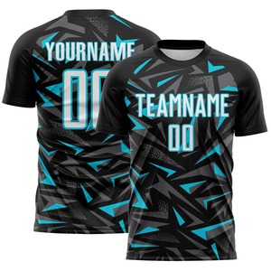 Maillot de football personnalisé par sublimation, nom d'équipe 00, unisexe, col rond, manches courtes, polyester anti-humidité, coupe athlétique - Product Image 2