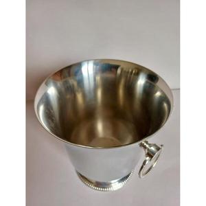 Vase à champagne design moderne avec poignée en anneau, nickelé, en acier inoxydable de haute qualité, seau à glace pour bars - Product Image 2