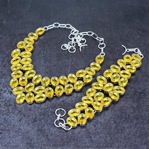 Conjunto de Joyería Hecha a Mano con Citrino Natural y Baño de Plata - Product Image 2