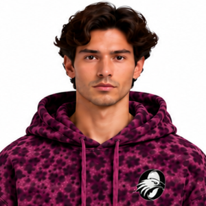 Plum <b>Leopard</b> <b>Print</b> <b>Hoodie</b> Oversized Pullover Streetwear Sweatshirt Heavyweight Fleece Drawstring Pocket Casual Fashion Top - Product Image 3
