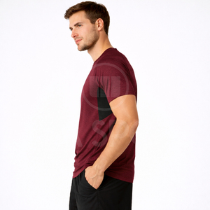 T-shirt de sport pour homme à séchage rapide, respirant, en maille, coupe ajustée, écologique, en tissu peigné 300 grammes, haut d'entraînement personnalisé - Product Image 2