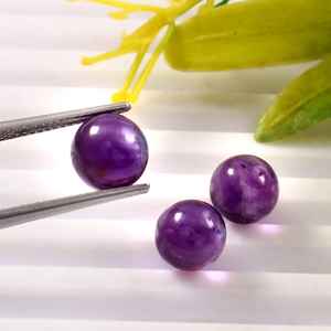 Lot en gros de 10 mm de billes rondes lisses en améthyste naturelle, sphères de cristal de guérison, pierres précieuses en vrac pour la fabrication de bijoux - Product Image 2