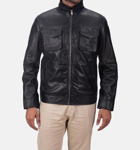 Blouson bomber vintage à col montant marron caramel pour homme, automne et hiver, décontracté, en daim épais, veste courte pour homme - Product Image 2