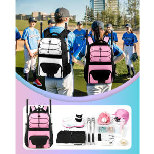 Professional Fitness Sports Bag for Kids and Youth, Lightweight Nylon <b>Baseball</b> Softball <b>Bat</b> Backpack - Product Image 4