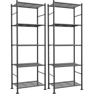 Set di Scaffali Metallici a 2 e 5 Livelli, Organizzatore Salvaspazio per Garage con Piedini Regolabili per un Uso Efficiente dello Spazio - Product Image 1