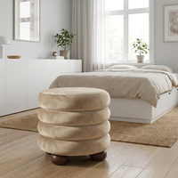 Tabouret de maquillage multifonctionnel en bois de style chinois, nouveau, haut de gamme, style crème, pour chambres de filles