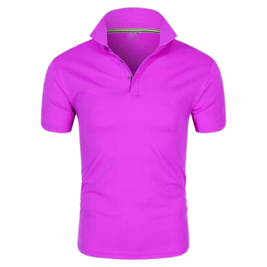 Polo décontracté violet à manches courtes, tissu léger et confortable, coupe classique, qualité supérieure, design classique, pour un usage quotidien - Product Image 1