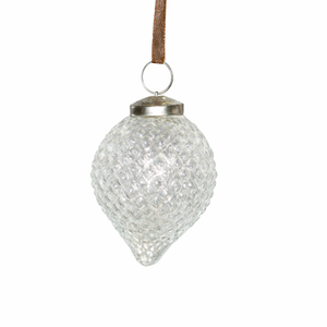 <b>Pinecone</b> Hanging Ornament | Clear Glass Ball Christmas | Tree Decor Festive | Home Party Decoration | Foam Material Bauble - Product Image 1