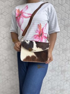 Nuevo Bolso Bandolera de Piel Vacuna con Parches y Cierre de Broche, para Uso Diario, para Mujer - Product Image 2