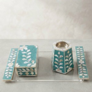 Quemador de Incienso de Sándalo Ecológico Hecho a Mano con Incrustaciones de Hueso y Perla, con Aromaterapia para el Hogar, Hotel u Oficina - Product Image 3