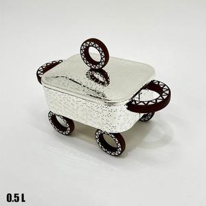 Luxury Rectangular Birdcage Chafing Dish Gold Dome Lid Stainless Steel Food Warmer White Wire Frame <b>Buffet</b> <b>Server</b> Single Unit - Product Image 4