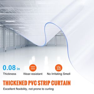 Clear <b>PVC</b> <b>Strip</b> Curtain 50 ft Length X 8 Width Bulk Roll Plastic Door <b>Strip</b> for Walk-in Freezer & Cooler Refrigeration Equipment - Product Image 2