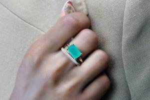 Cocktail Gemstone <b>Ring</b> Natural Green Onyx Rectangular Faceted Cut Gemstone Pure 925 Sterling <b>Silver</b> <b>Solitaire</b> <b>Rings</b> Fine Jewelry - Product Image 6