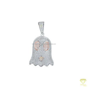 Pendentif Charme Fantôme Streetwear avec Diamant Moissanite et Argent 925, Bijoux Personnalisés - Product Image 4