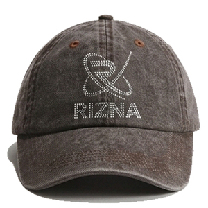 Casquette de baseball en denim sergé RIZNA, 6 panneaux, réglable, unisexe, décontractée, vintage, délavée, logo brodé 3D sur le panneau avant, bleu, coton, métal - Product Image 5