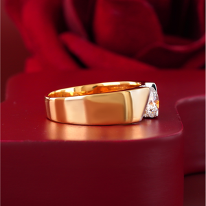 Anillo de Diamante Cultivado en Laboratorio con Corte Esmeralda de 1.03 CT para Hombre, Oro Amarillo de 14K, Engaste de Garras, VVS1 VS2, Anillo de Boda, DEF Solitario - Product Image 3