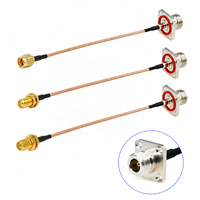 Câble Pigtail d'Extension RF RG-316 N Femelle 4 Trous vers Connecteur SMA Mâle/Femelle 50 Ohm RG316 4G LTE