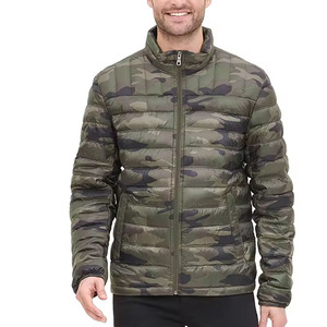 Look New Men's Lightweight Camo Puffer Jacket water-resistant quilted <b>bubble</b> <b>coat</b> warm winter and stylish streetwear look - Product Image 3