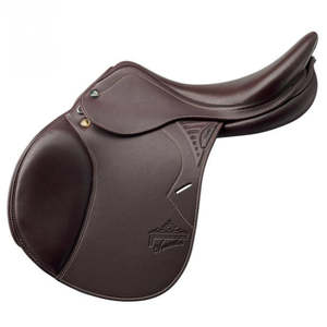 Selle d'obstacle anglaise avec arceau en bois, construction en cuir et quincaillerie nickelée - Product Image 2