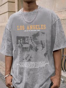 Camiseta de cuello redondo para hombre, oversize, de corte holgado, hombros caídos, manga corta, de algodón, estilo casual y streetwear - Product Image 3