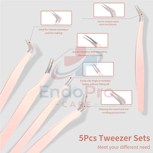 Juego de Pinzas para Pestañas de Acero Inoxidable, Herramientas de Belleza Profesionales, Juego de Pinzas de Precisión para Pestañas - Product Image 5