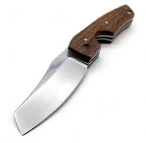 Couteau pliant de poche Iron Crown Forge, lame en acier inoxydable, qualité DIY, outil utilitaire d'extérieur, bois dur naturel, personnalisable OEM - Product Image 3