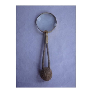 Antique-Style Brass Magnifying Glass Unique Rope Handle with Knotted <b>End</b> Magnifying Glass for <b>Books</b> Document Reader Decor - Product Image 1