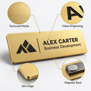 Placa de Identificación Personalizada para Personal, Etiqueta de Nombre Metálica para Empleados, Logotipo de Uniforme Corporativo, Venta al por Mayor - Product Image 3