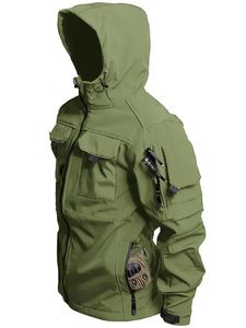 Professional Softshell Jacket Men's Outdoor Waterproof Tactical Work Jacket Windproof Breathable Fleece <b>Lined</b> <b>Coat</b> Custom - Product Image 2