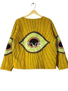 Abrigo informal de algodón con bordado de ojos bohemios para mujer, talla grande, manga larga, cuello redondo, ropa de abrigo de primavera - Product Image 2