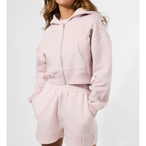 Sudadera con Capucha Corta para Mujer, Sudadera con Capucha Lisa, Logotipo Personalizado, Marca Privada, Proveedor OEM, Precio Económico al por Mayor - Product Image 4