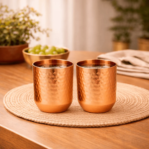FAIZA CRAFT Gobelet isotherme unisexe en cuivre pur de haute qualité, design martelé, avec bouchon à vis, écologique, taille personnalisable, idéal pour offrir - Product Image 2