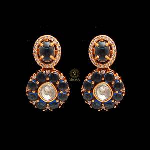 Moi Sapphire Blue Moissanite Earrings - Product Image 4