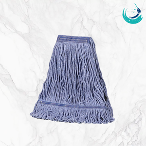 KSR High Quality Rectangular Blue Cotton Yarn Kentucky Mop Head 1" Blue Top Band Self-Wringer Reusable Wet Mopping for Floor - Product Image 1