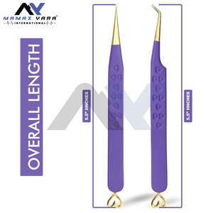 Pinces à cils personnalisées avec logo, vente en gros, pointe droite et courbée, pour extensions de cils, lot de 2, très demandées - Product Image 3